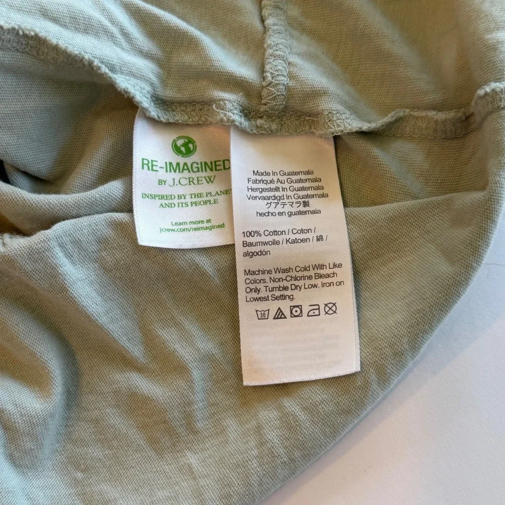 J.Crew Re-Imagined Sage‎ Green Cotton Tiered Ruffle Sleeve Mini Dress Womens XL